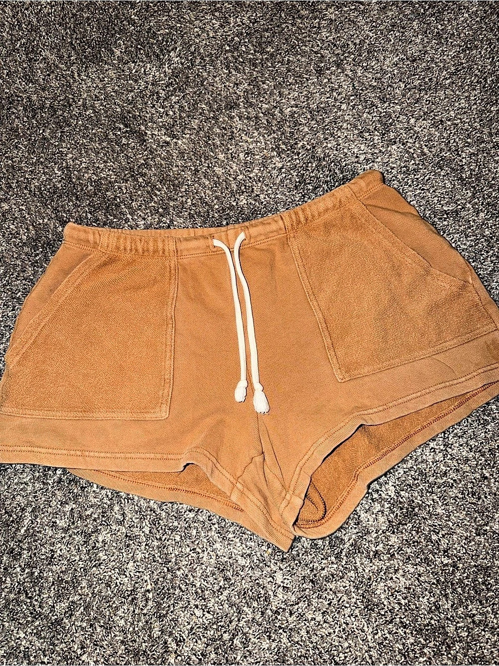 aerie Real Good Weekend Fleece Burnt Orange Shorts Size Small